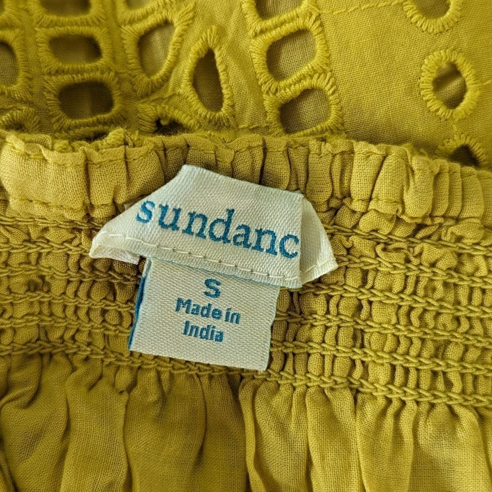Sundance Eyelet Top S Cottagecore Coastal Boho Hippie Countryside Tropical - Picture 2 of 10
